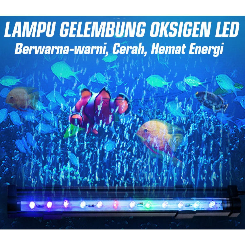 Lampu Celup Aquarium lampu gelembung batu aerator lampu akuarium