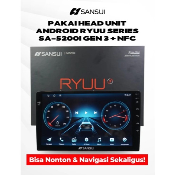 Headunit Sansui Android 9inch RYUU GEN 3 TV MOBIL