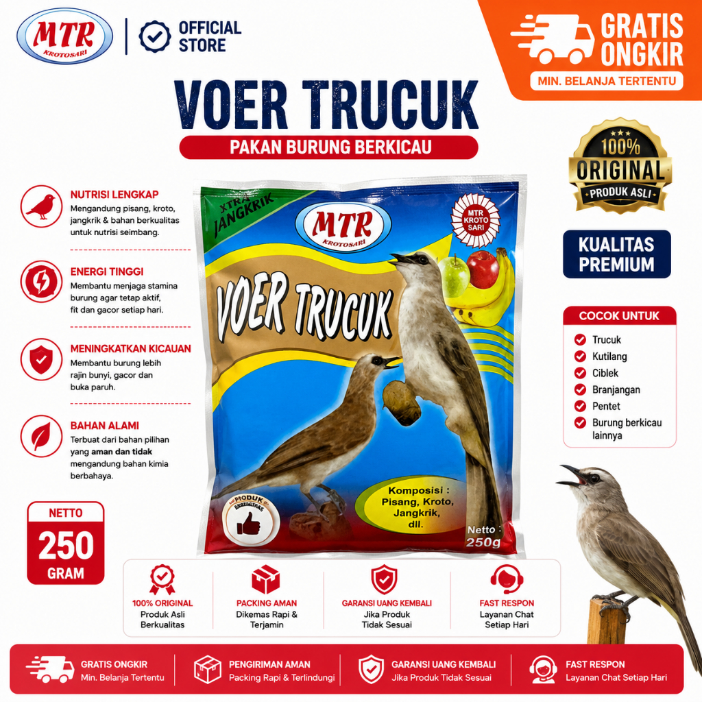 MTR Voer Trucuk, Super Trucuk Rasa Pisang, Pur Burung Berkicau