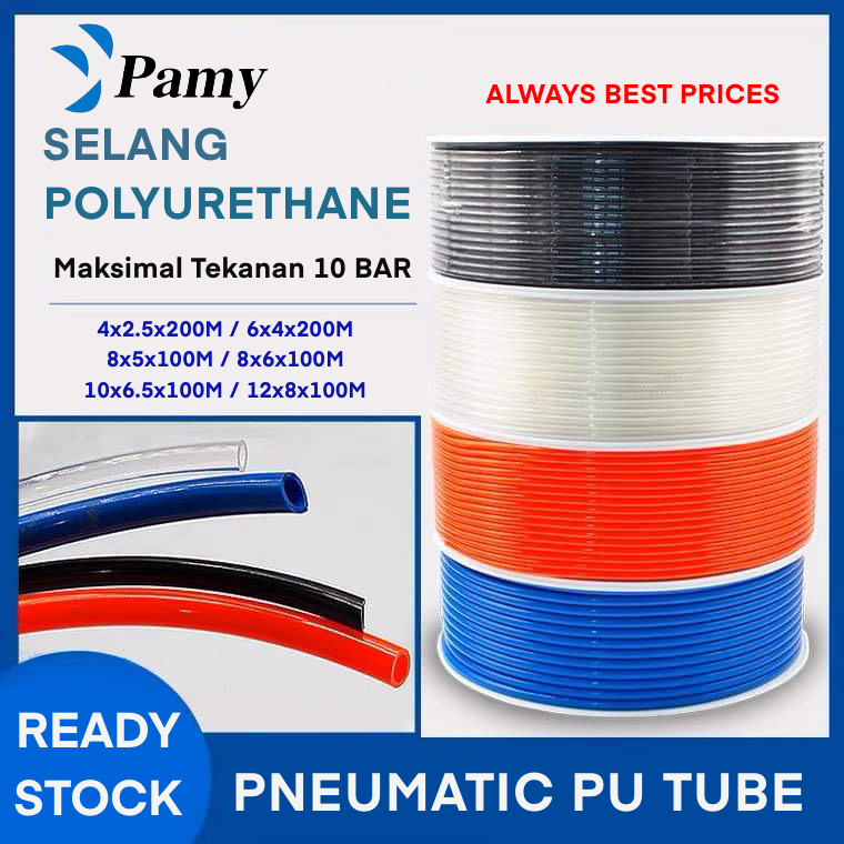 SELANG PU POLYURETHANE / SELANG ANGIN 12mm x 8mm ( 1 ROLL = 100meter )
