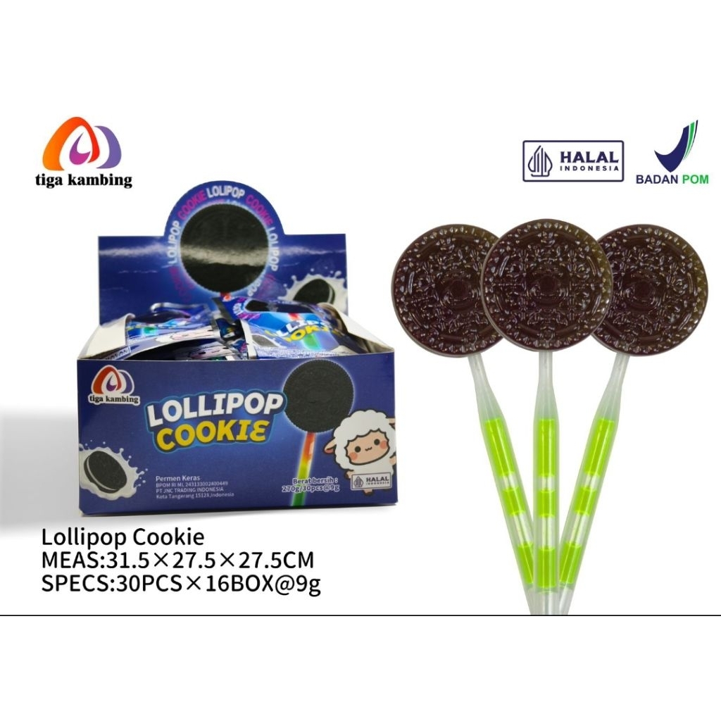 3D PERMEN LOLLYPOP OREO LIGHT ISI 30 PCS