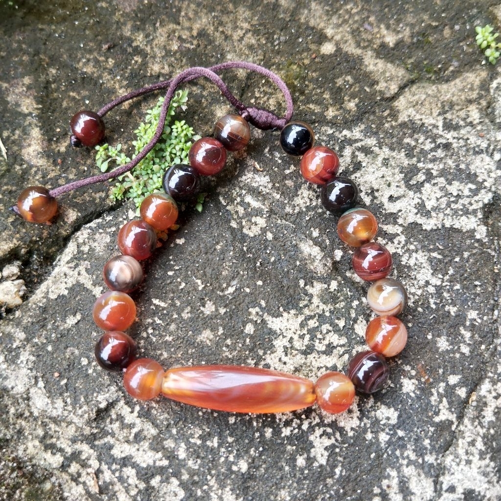 GELANG LILIS LAMIANG 3 CM ASLI BATU AKIK MANAU
