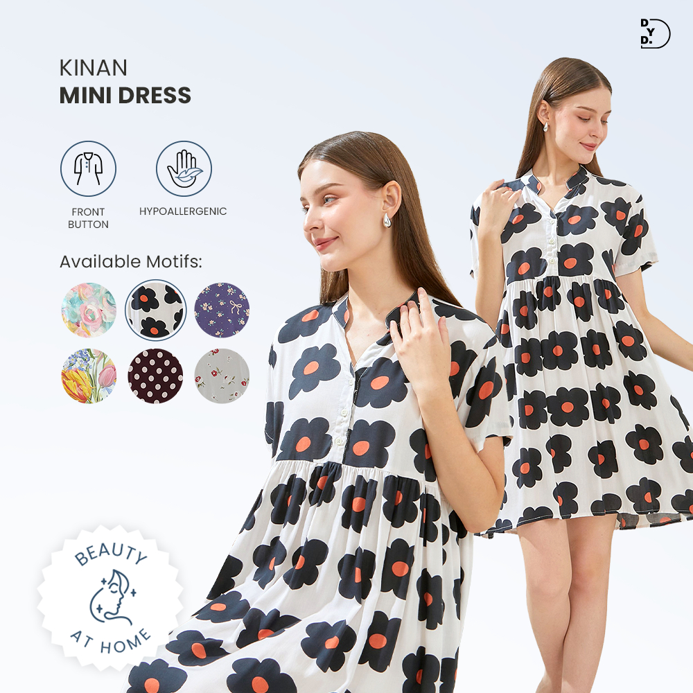 DYD LABEL Kinan Mini Dress Wanita Homewear Home Dress Rayon Premium Daster Jumbo Bumil Busui Friendl
