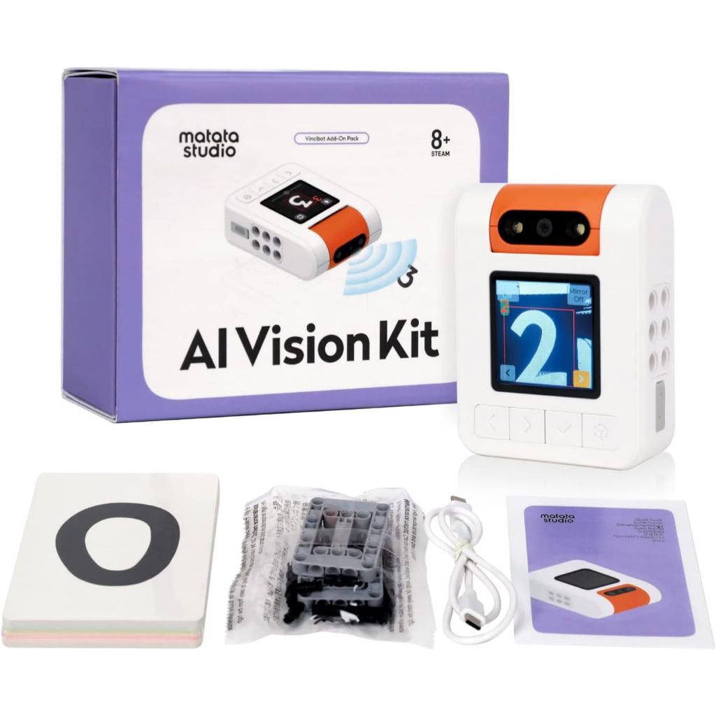 Matata Matatalab Matatastudio Robotic AI Vision Kit for VinciBot with a 180° Flip Camera, Programmab