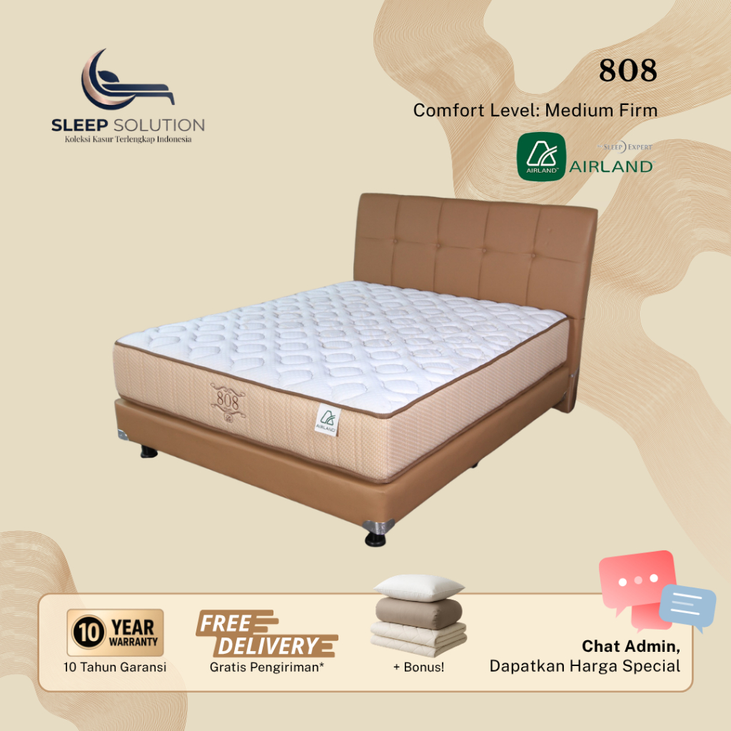AIRLAND 808  I Kasur Spring Bed | Matras Premium | 100x200, 120x200, 160x200, 180x200, 200x200