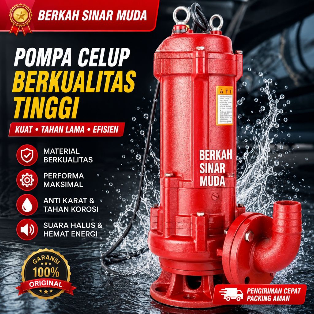 MAXPUMP 150WQ200-15-15 Pompa Celup Air Kotor Submersible 15KW 200m3/h 15m Head 6inc Industri Pompa C