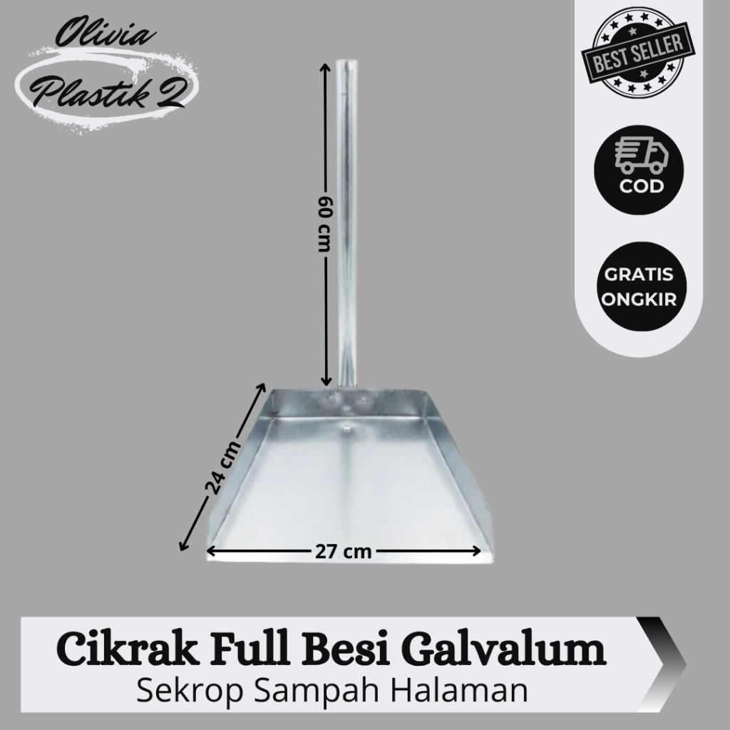 Cikrak Galvalum/ Pengki/ Sekrop Gagang Besi Galvalum Anti Karat