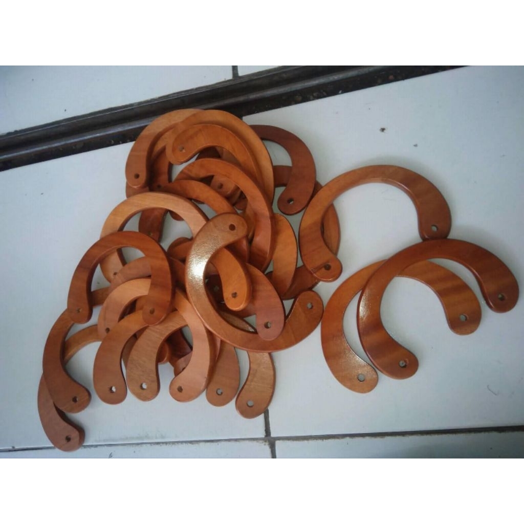 handle tas jinjing/gagang tas kayu setengah lingkaran
