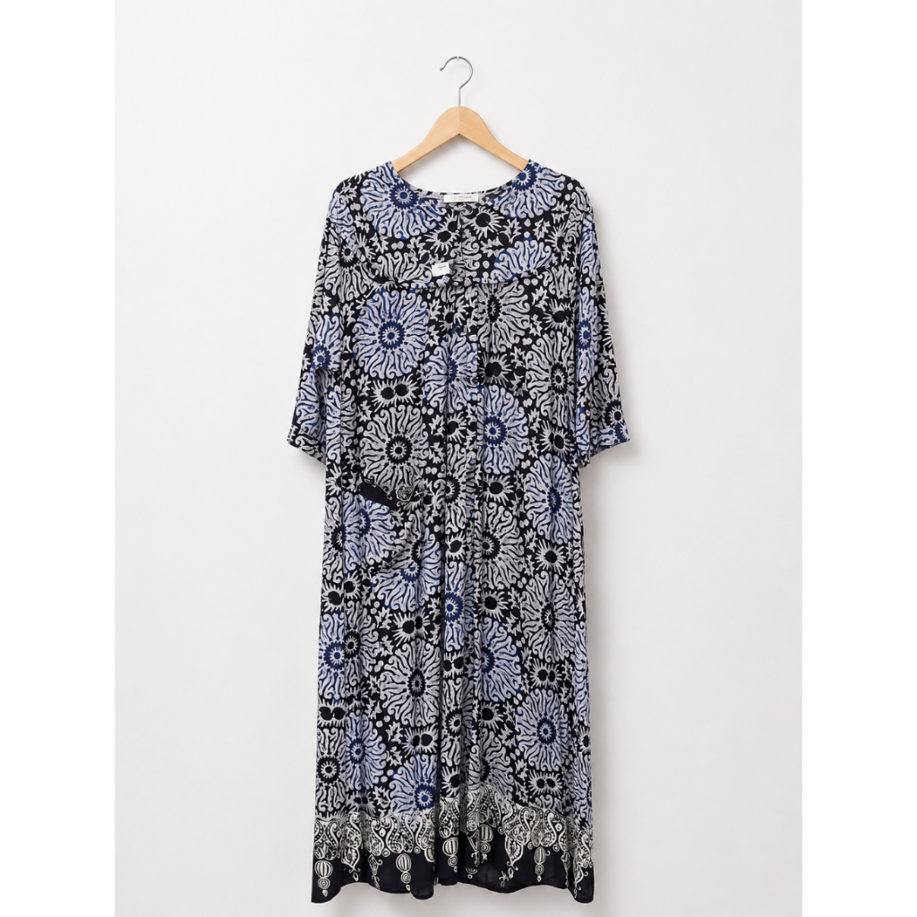 Daster Batik Long Dress Tangan 3/4 Lentera