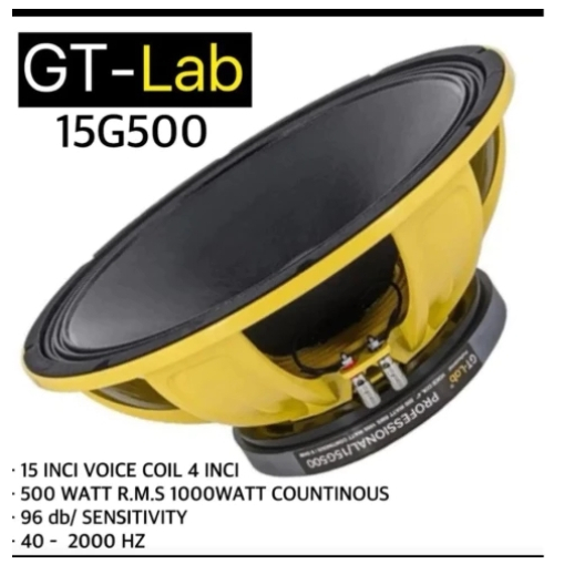 (FREE PACKING KAYU) Speaker RDW GT Lab 15 G500 / 15G500 / G 500 - 15 inch