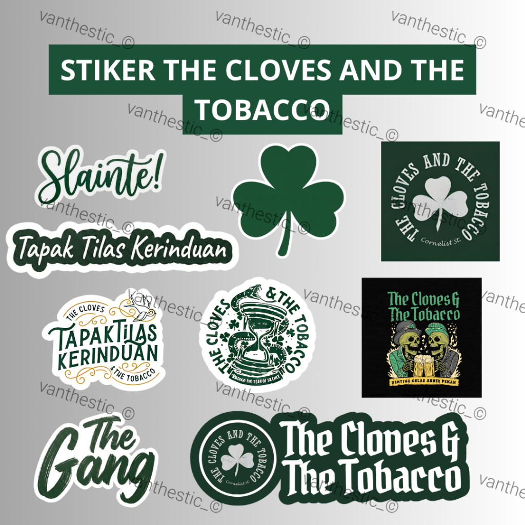 Stiker Set The Cloves and The Tobacco | The Cloves and The Tobacco | Stiker Set | Stiker Band