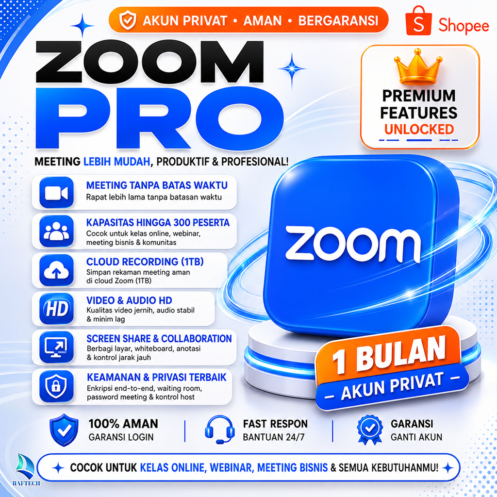 Sewa Zoom Premium Harian 100 Peserta | Unlimited Meeting Full Garansi | Langsung Aktif