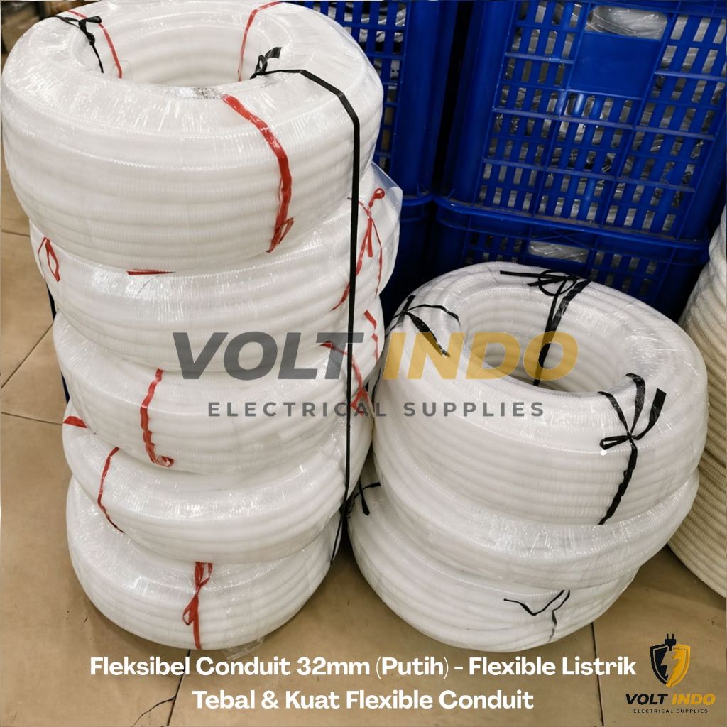 Fleksibel Conduit 32mm (Putih) - Flexible Listrik Tebal & Kuat Flexible Conduit