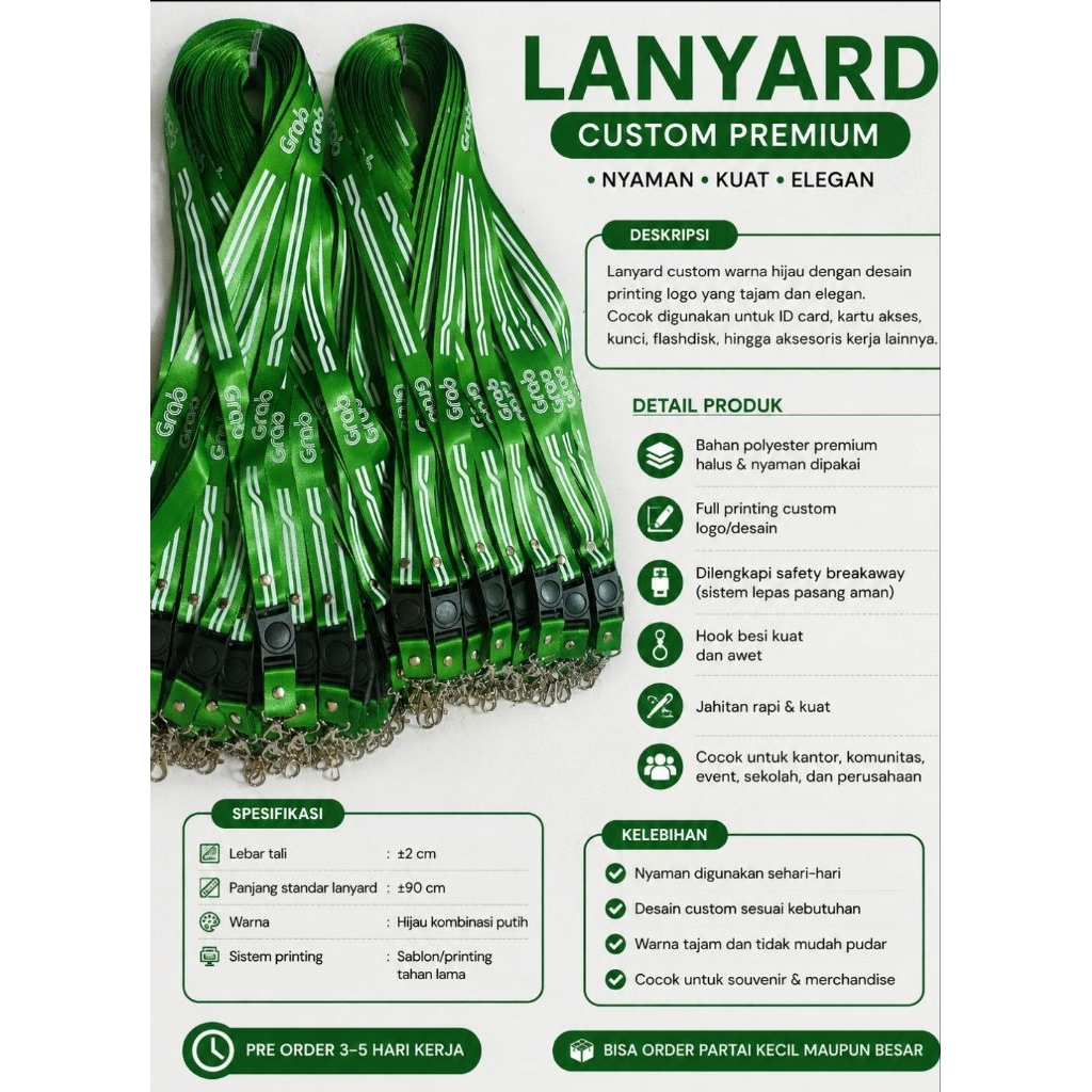 TALI ID CARD/LANYARD GRAB 2CM Sablon