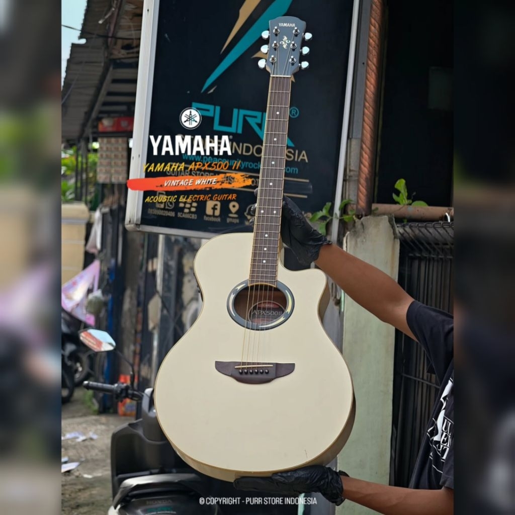 GITAR AKUSTIK ELEKTRIK YAMAHA APX 500II - VINTAGE WHITE 100% ORIGINAL