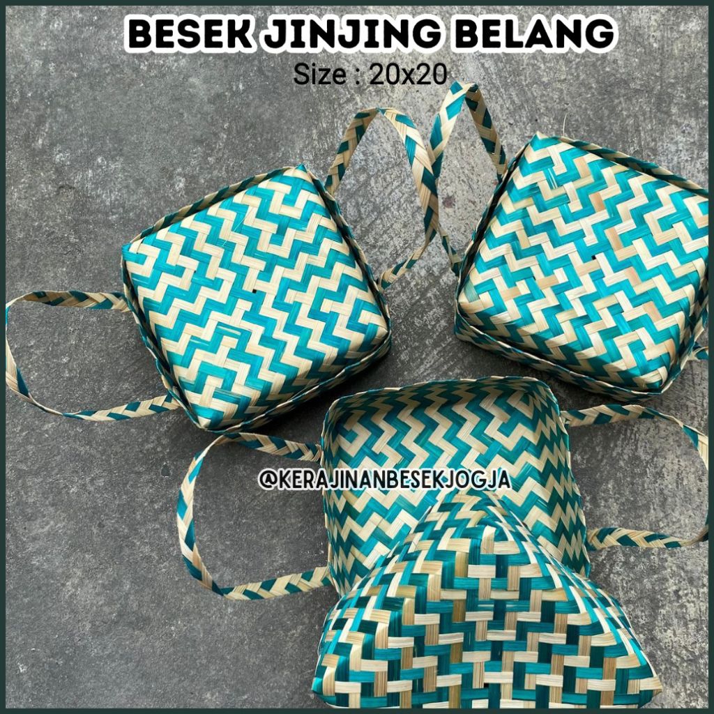 BESEK JINJING 20CM BELANG | besek jinjing tas besek tas makanan tas hampers tas bambu besek nasi bes