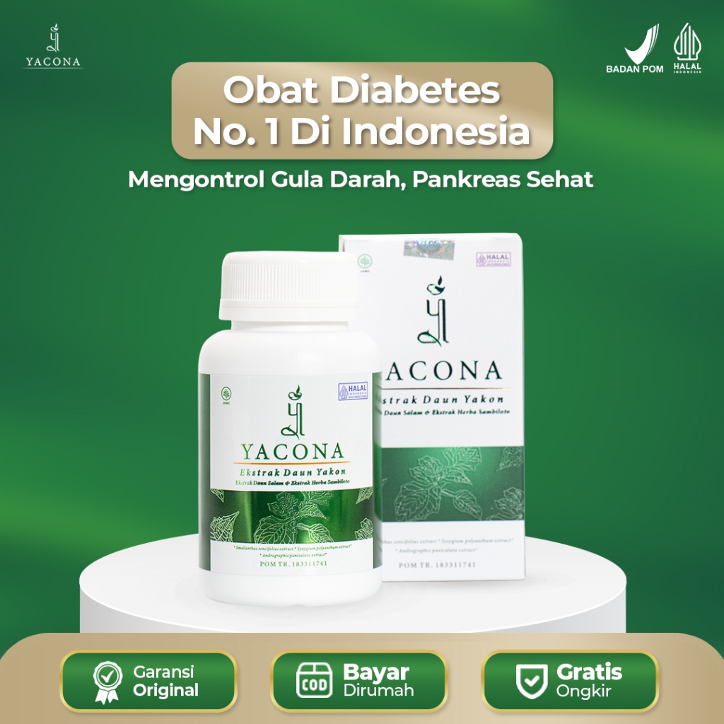 Yacona Kapsul Diabetes Herbal Gula Darah Tinggi Tanpa Efek Samping 60 Kapsul