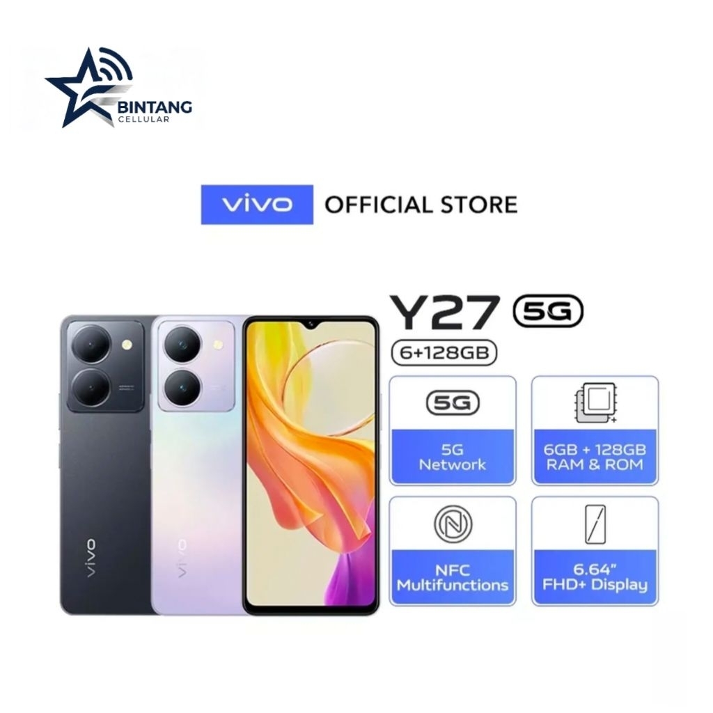 HP VIVO Y27 5G  6/128 GB - VIVO Y27 5G RAM 6GB ROM 128GB GARANSI RESMI