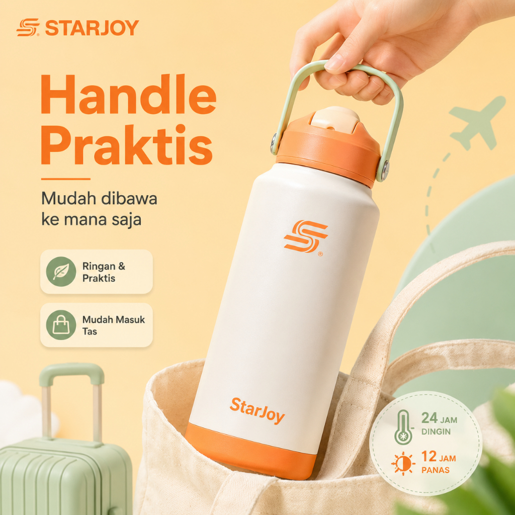 Termos Kopi 1 Liter Stainless Steel 304 Gelas Vakum Tahan Panas 24 Jam Mug Kopi