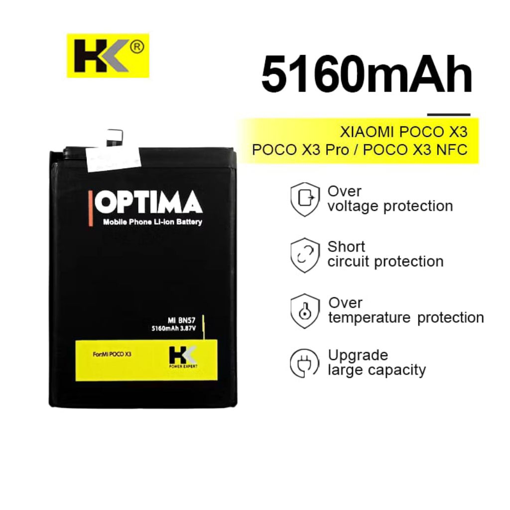 HK Optima Baterai Xiaomi POCO X3 pro / Poco X3 NFC BN57 5160mAh 3.87V Double IC