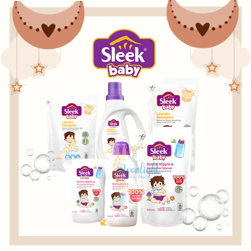 Sleek Baby Bottle, Nipple & Accesories Cleanser | Laundry Detergent | Sabun Cuci Pembersih Botol