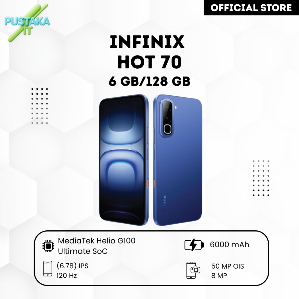 HANDPHONE INFINIX HOT 70 RAM 6GB ROM 128GB