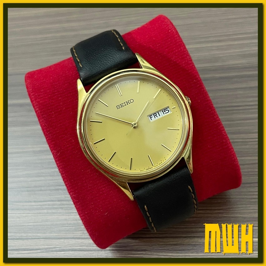MWH Seiko Goldplated dress watch classy rare vintage quartz men size