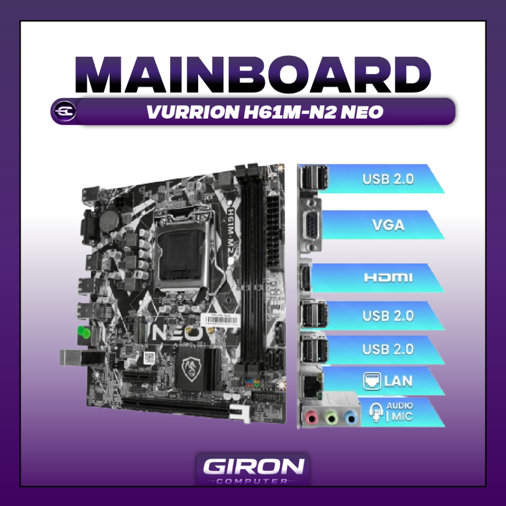 MOTHERBOARD VURRION NEO H61M-M2 LGA 1155 VURRION H61