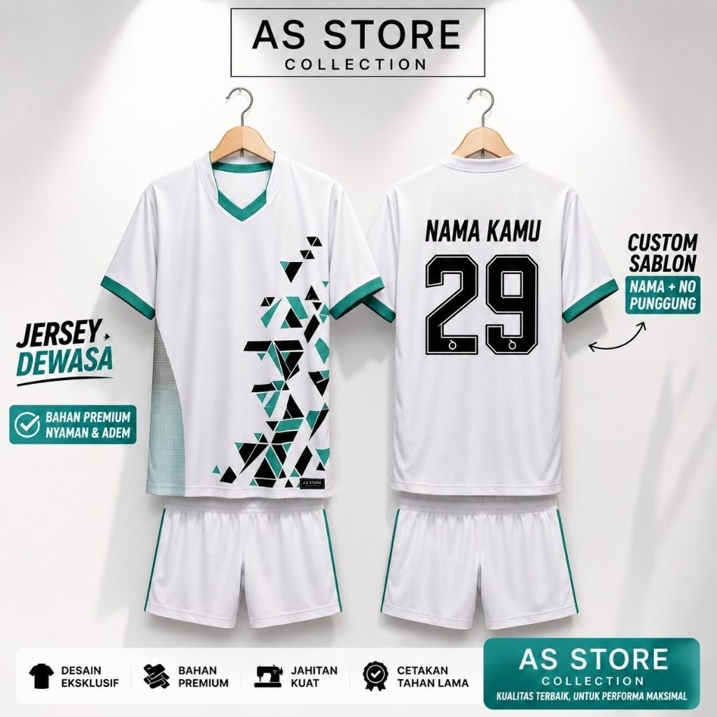 Jersey futsal sepak bola Dewasa ~ Free sablon nama + no punggung