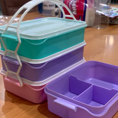 Rantang Susun 3 Plastik 3 Sekat | Rantang Plastik 3 Susun