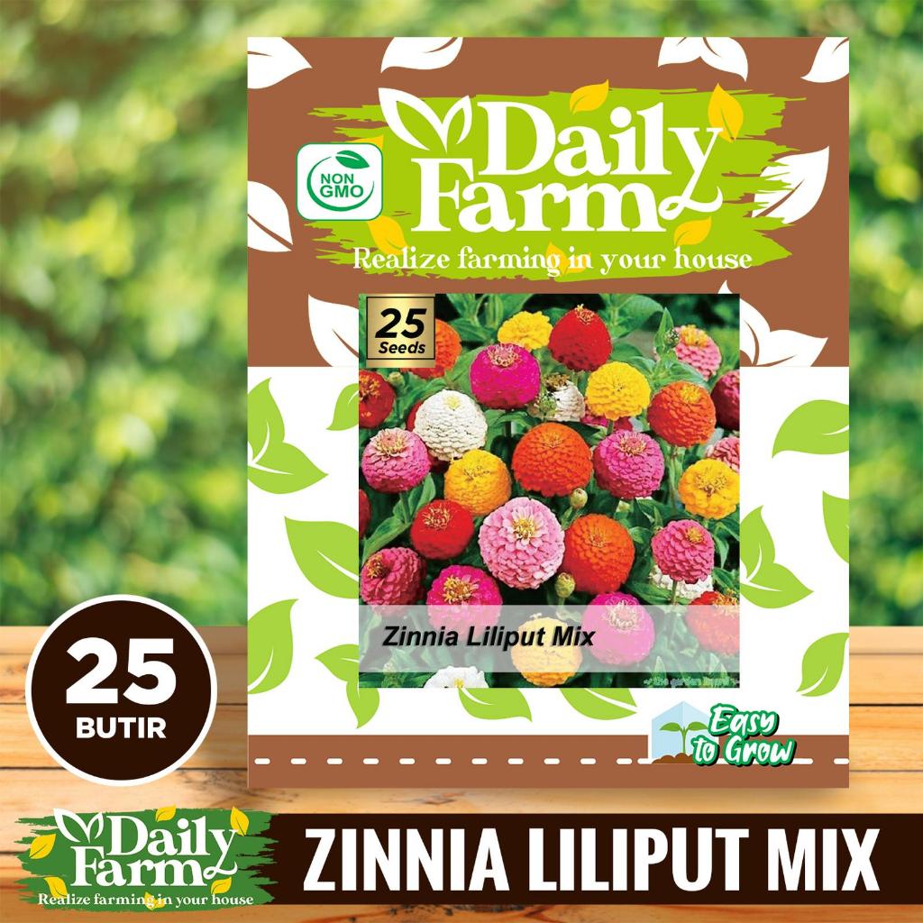 DF Benih - Bibit Bunga Zinnia Liliput Mixed