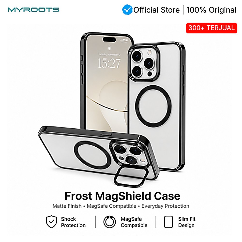 Myroots Case Crystal Stand Untuk Iphone 14 13 Pro Max Casing Luxe Clear Magsafe