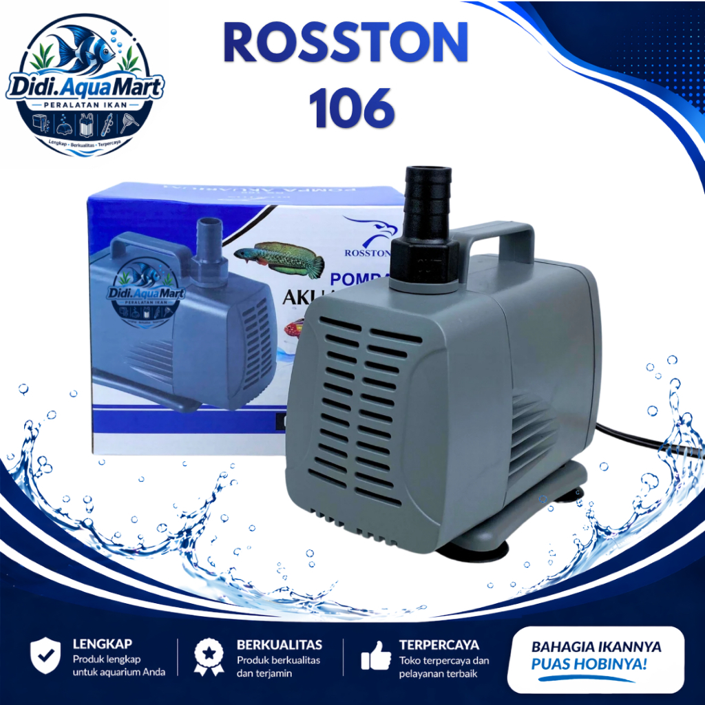 Rosston 106 Kandila ORCA 106 Pompa Aquarium Kolam Ekonomis Watt Rendah