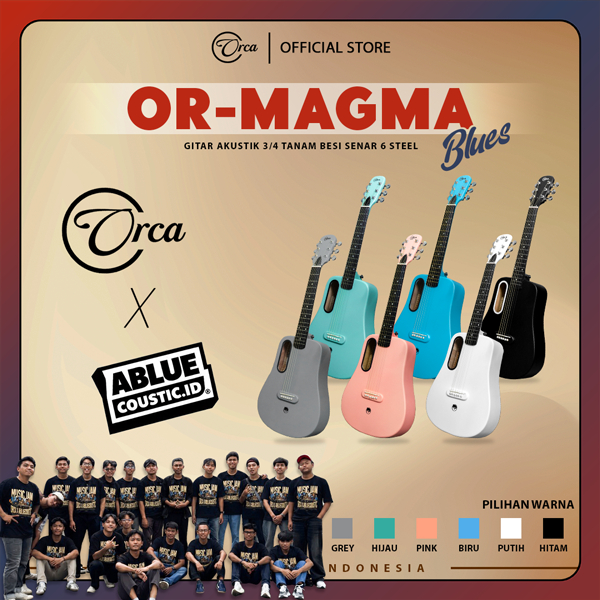ORCA Gitar Akustik 3/4 Tanam Besi ( OR - MAGMA Blues ) Senar 6 Steel