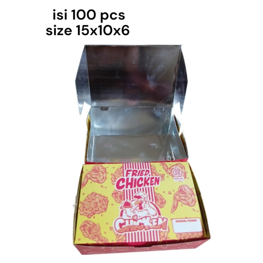 Paper Lunch Box Ayam Geprek Celup 100 pcs Ivory KFC Dus Makanan Kotak KFC