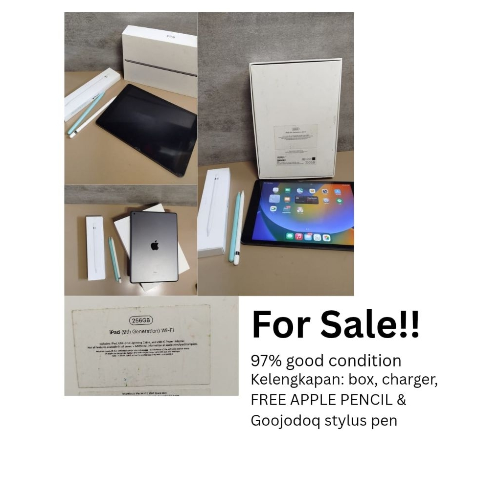 preloved/second ipad 9th gen 2021 256gb Wi-fi