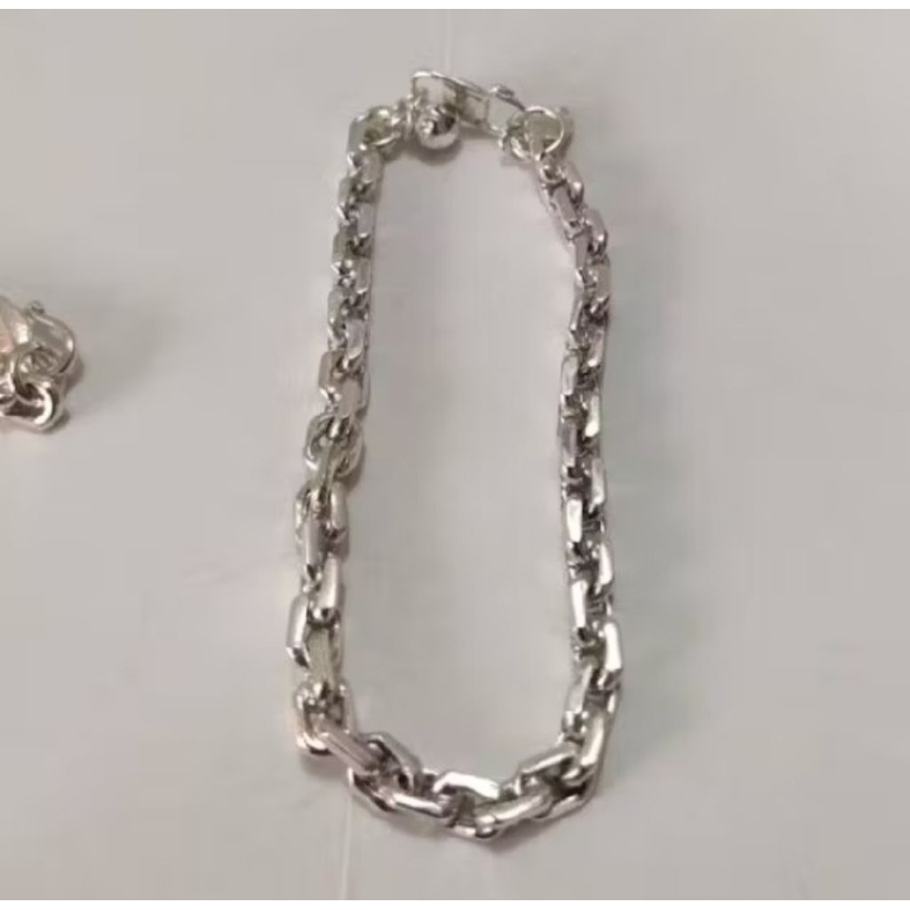 gelang polos nori silver baja titanium