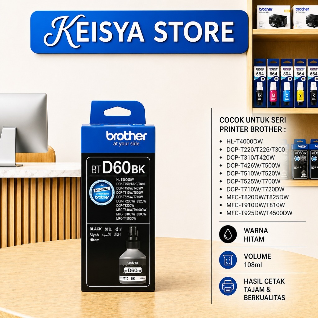 TINTA BROTHER BTD60 BT5000 PREMIUM 1SET 4WARNA ( BK,M,C,Y ) T4000DW,T220/T310,T420W/T510,T520W/T710W