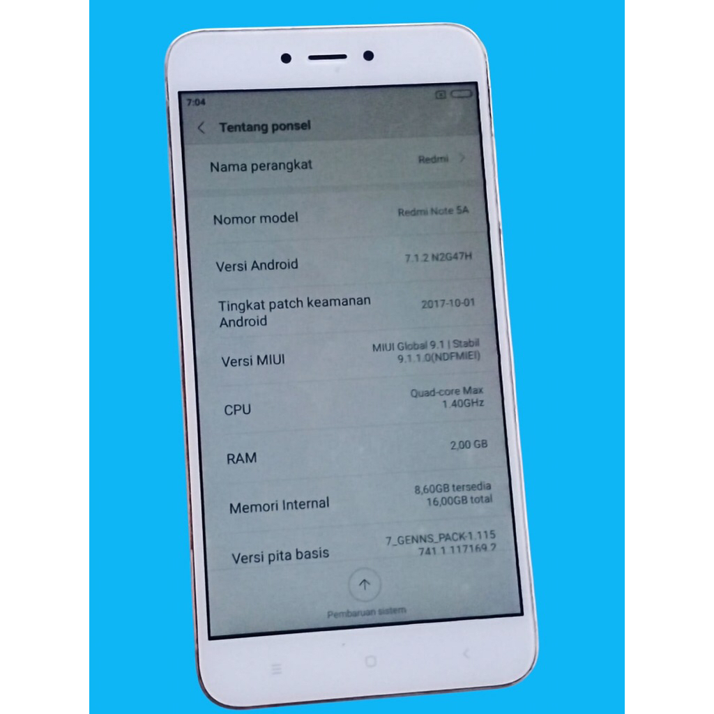 XIAOMI REDMI note 5A (Berminus)