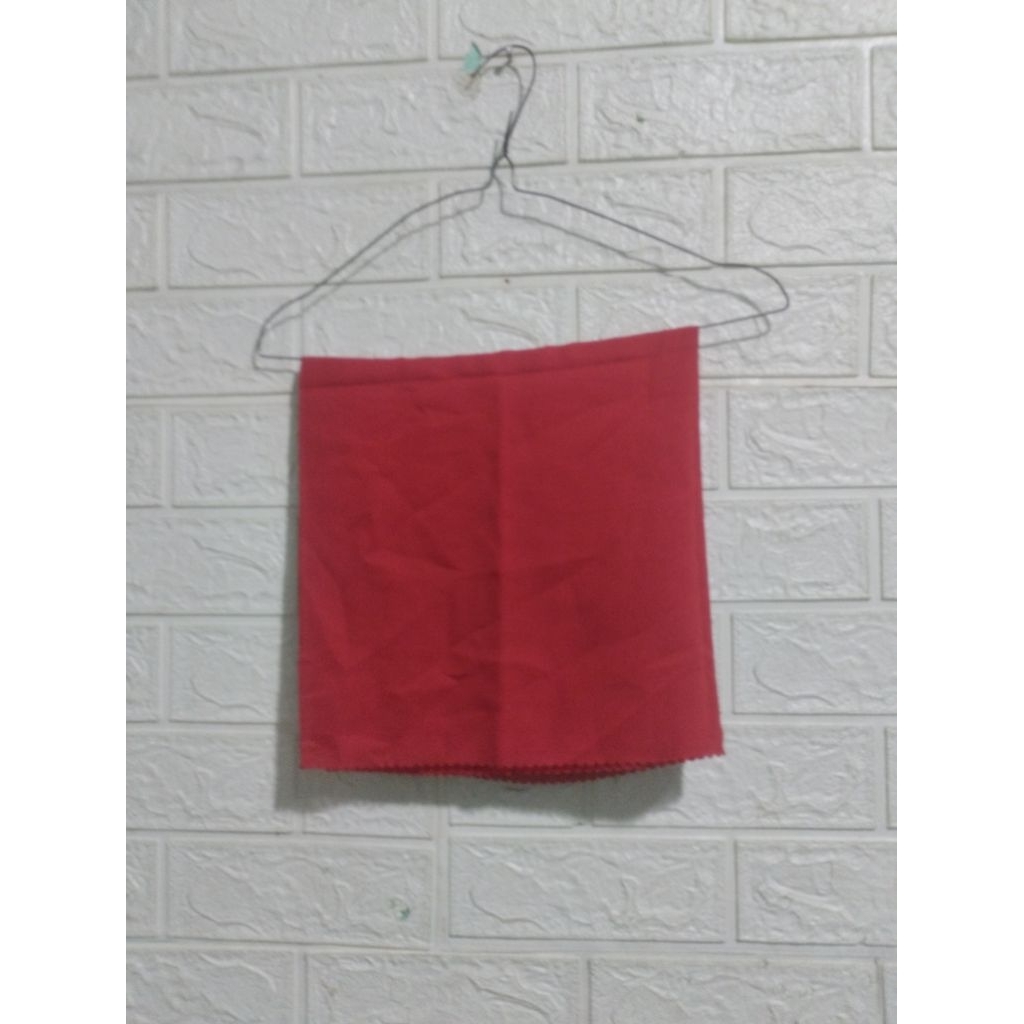 Jilbab Segiempat Preloved Merah Cabe