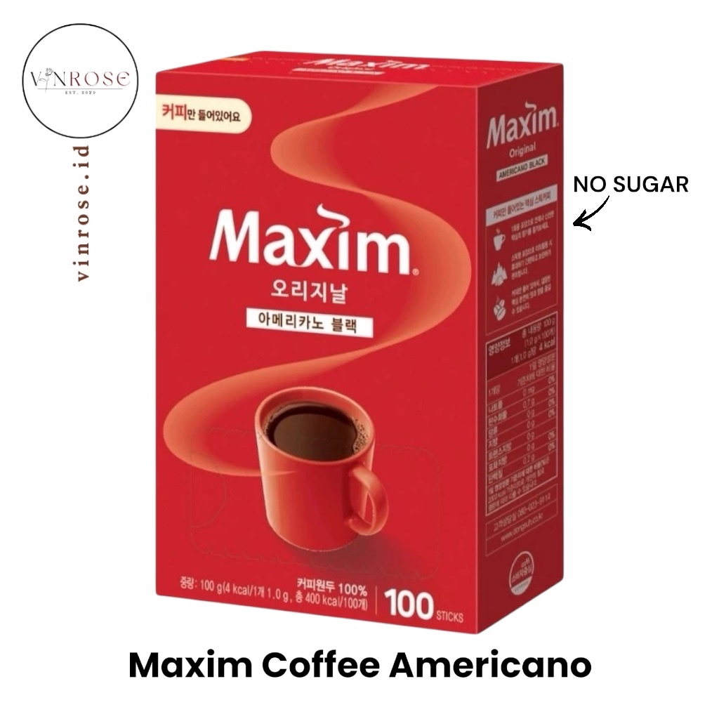 Coffee Maxim Americano Original Korea/ Kopi Hitam No Sugar