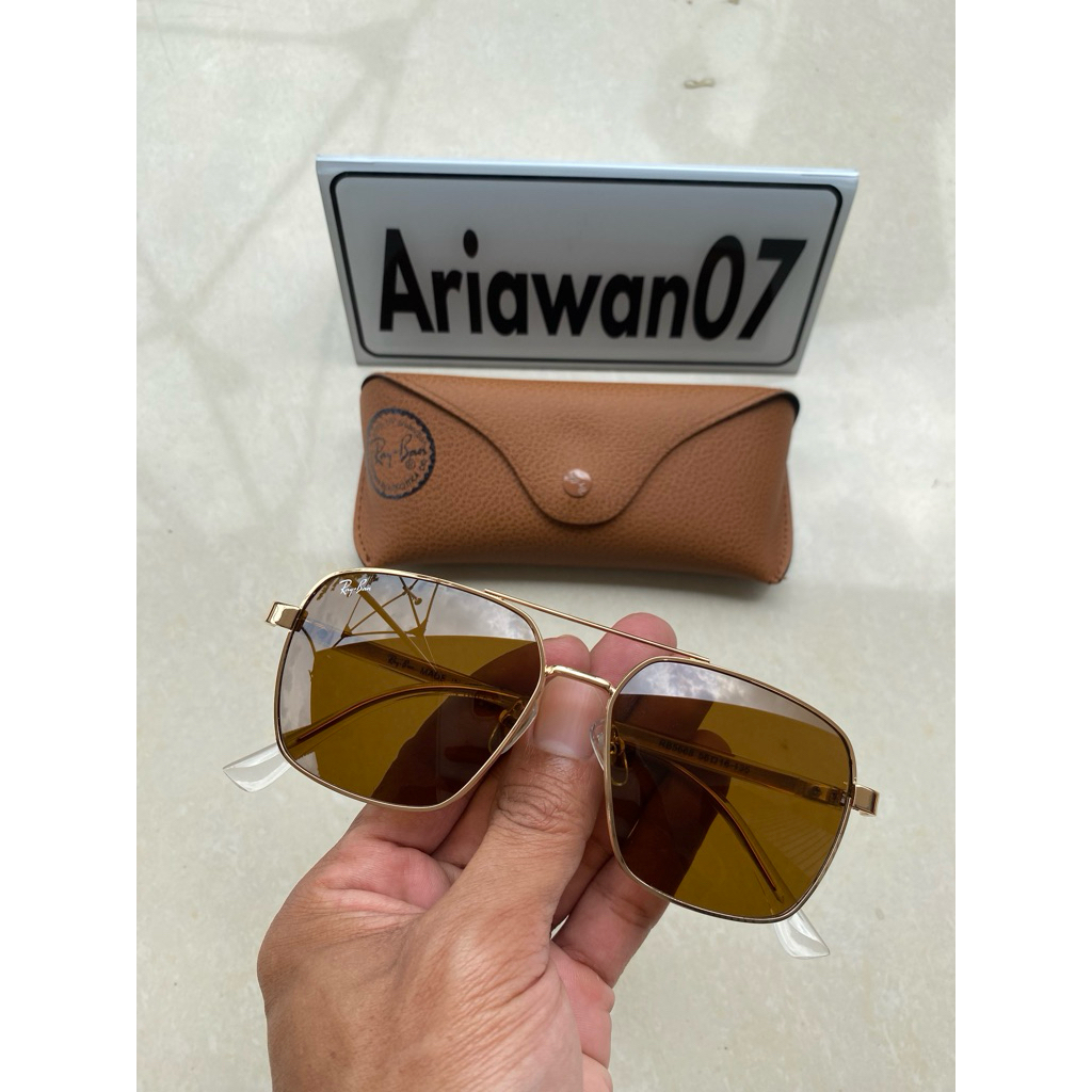 kacamata ray-ban rb 5668 frame rosegold kaca coklat sz 56