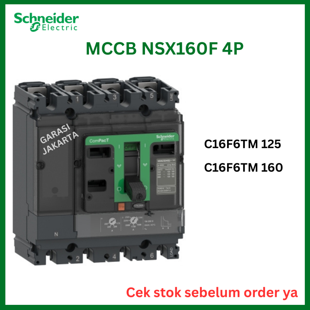 NSX160F mccb 125a 160a ampere schneider 4p 4 phase