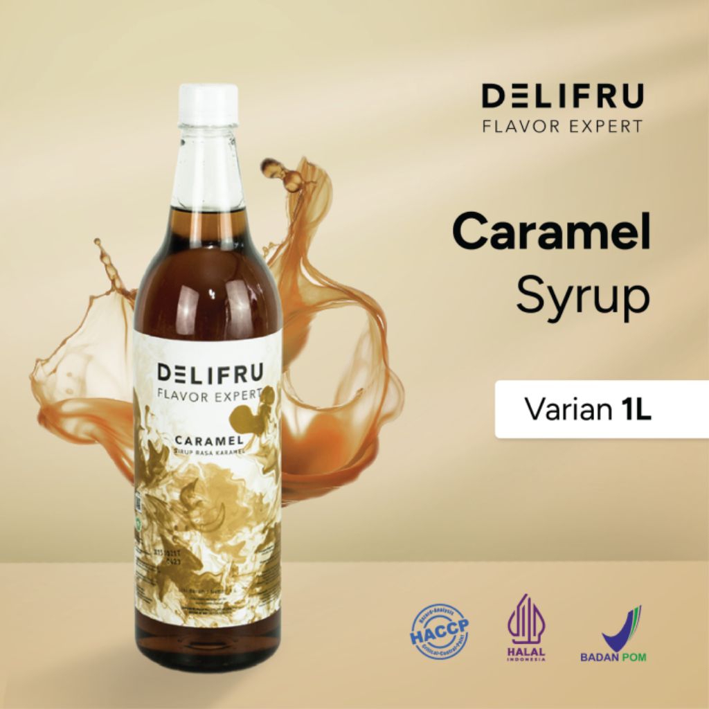 Delifru - Caramel syrup 1Liter - Delifru syrup Caramel - Sirup caramel