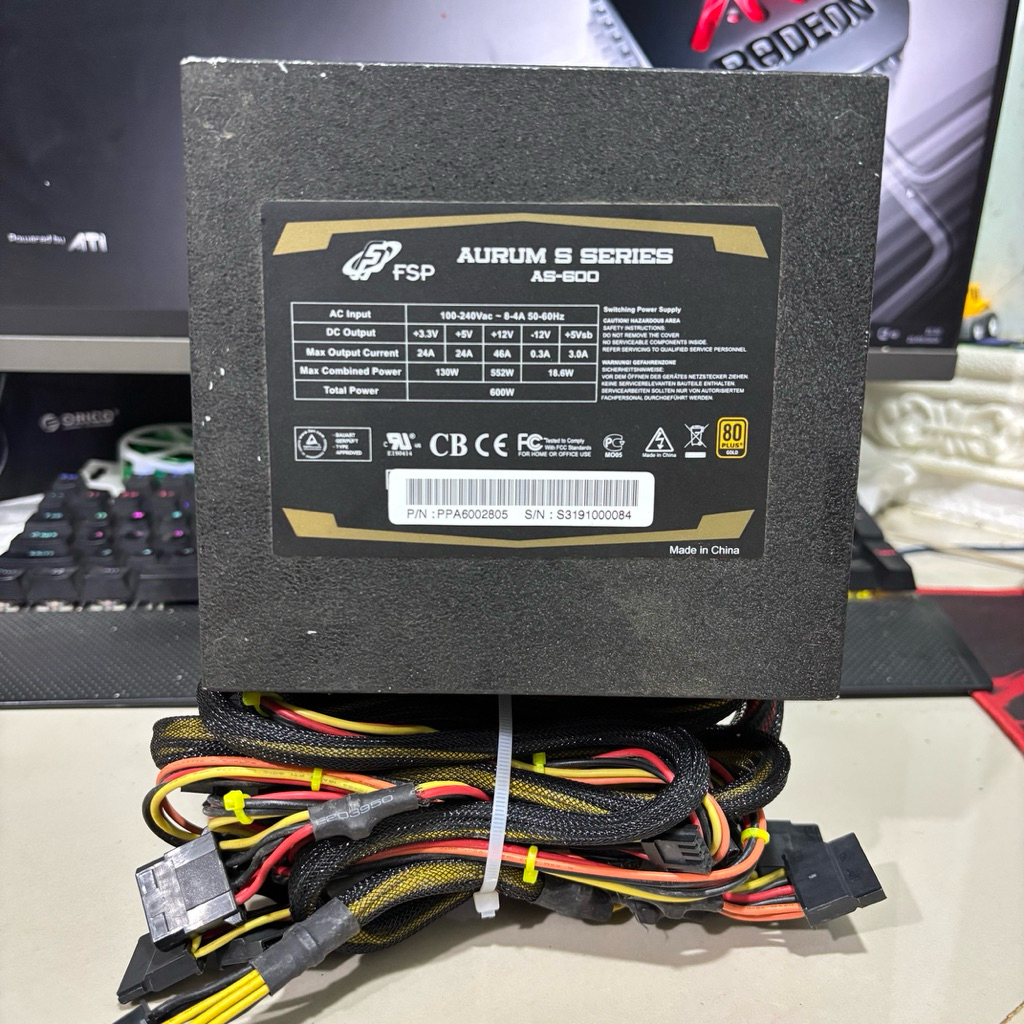 PSU GAMING FSP AURUM 600W 80+ GOLD POWER SUPPLY