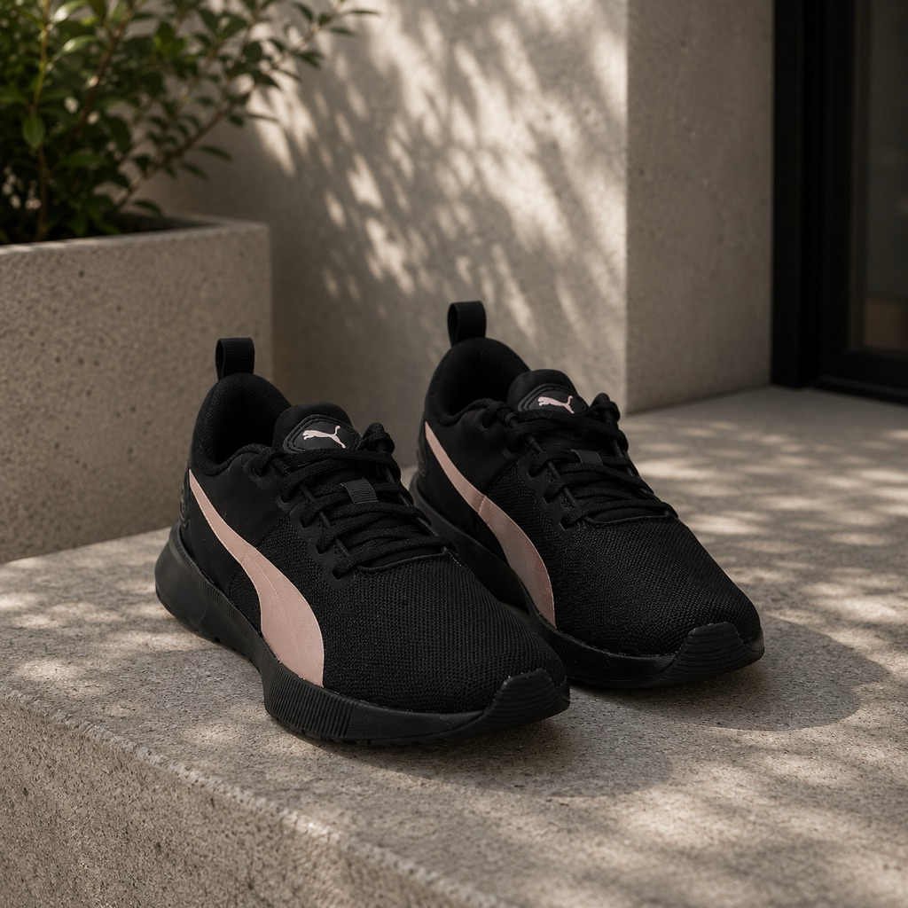 (PMA195343-21) Puma Flyer Runner Mesh Women's Running Shoes - Black ORIGINAL