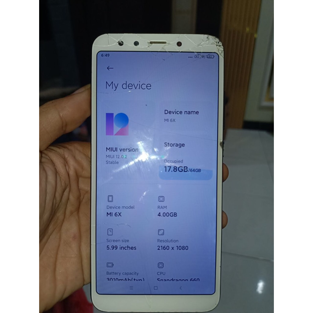 Redmi 6X Ram 4/64 minus baca deskripsi