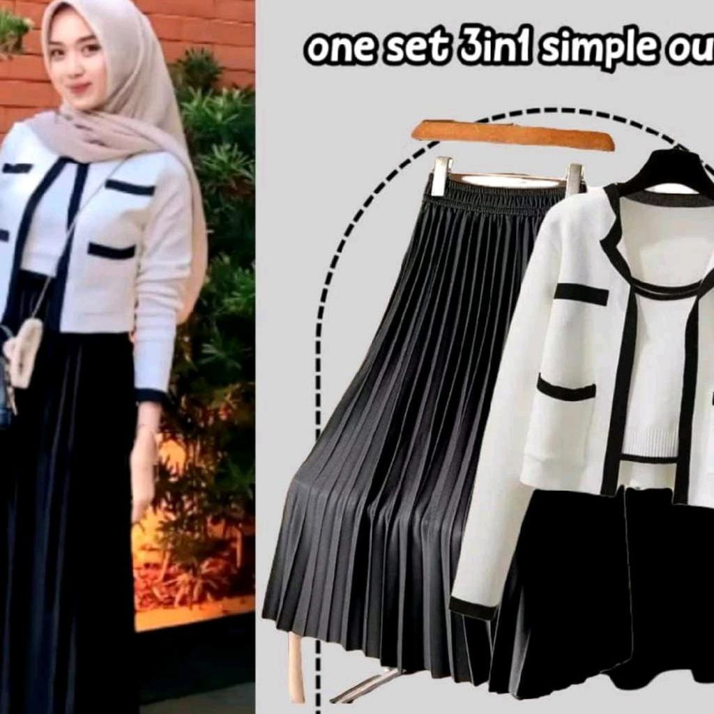 Setelan Rajut Batwingman/Set Rajut Rok Wanita/Set Fashion Nyaman