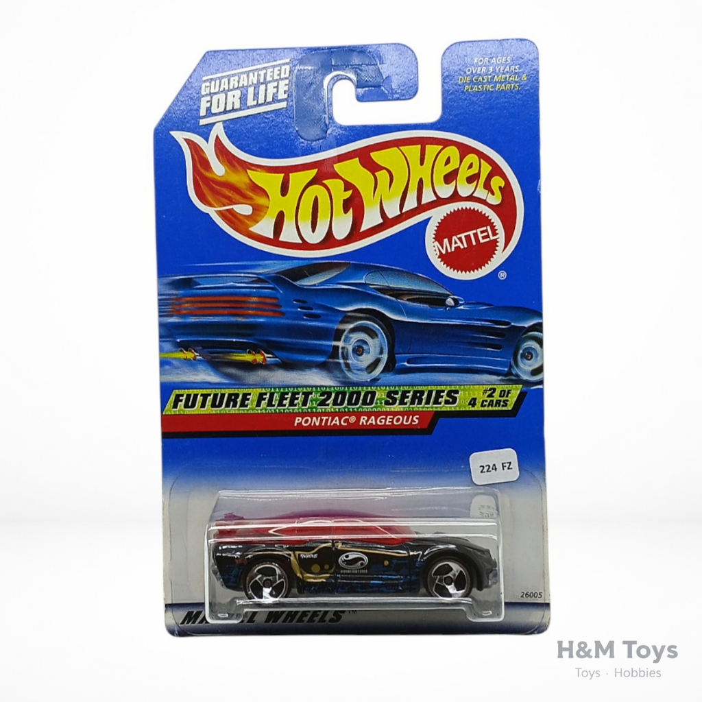 Hot Wheels Future Fleet 2000 Series Pontiac Rageous Mobil Mainan Diecast Hitam Merah - 224FZ - FZ2