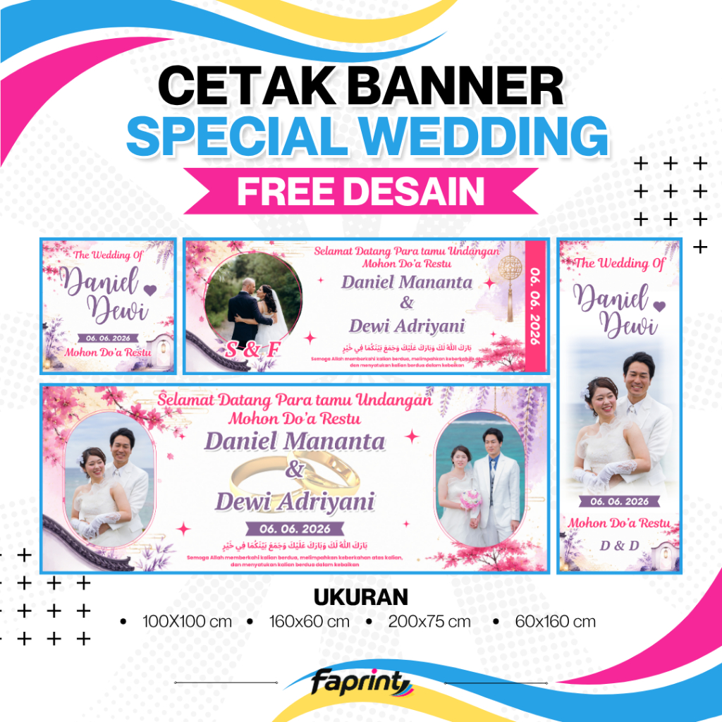 Cetak Spanduk Banner Pernikahan Nikah Kawin Wedding Selamat Datang Doa Restu